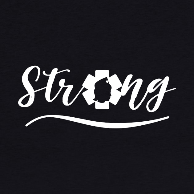 Strong Nurse white text design with Nurse star and silhouette by BlueLightDesign